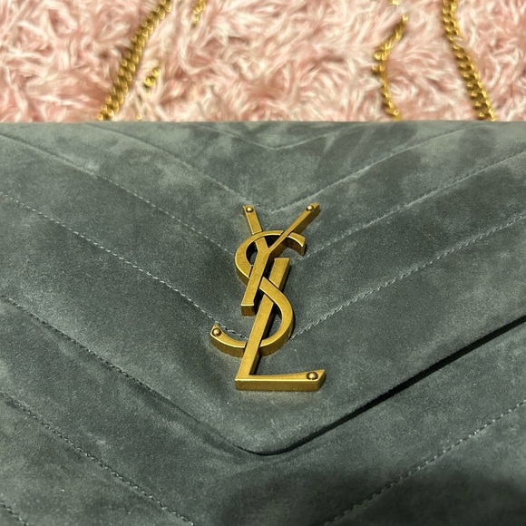 YSL NWt Medium Lou Matelassé Suede Shoulder bag - Picture 4 of 13